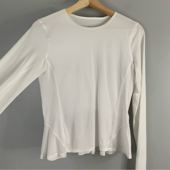 Lululemon Look Ahead Run Long Sleeve White Lightweight Top Shirt UV Protection 4 - Picture 8 of 10